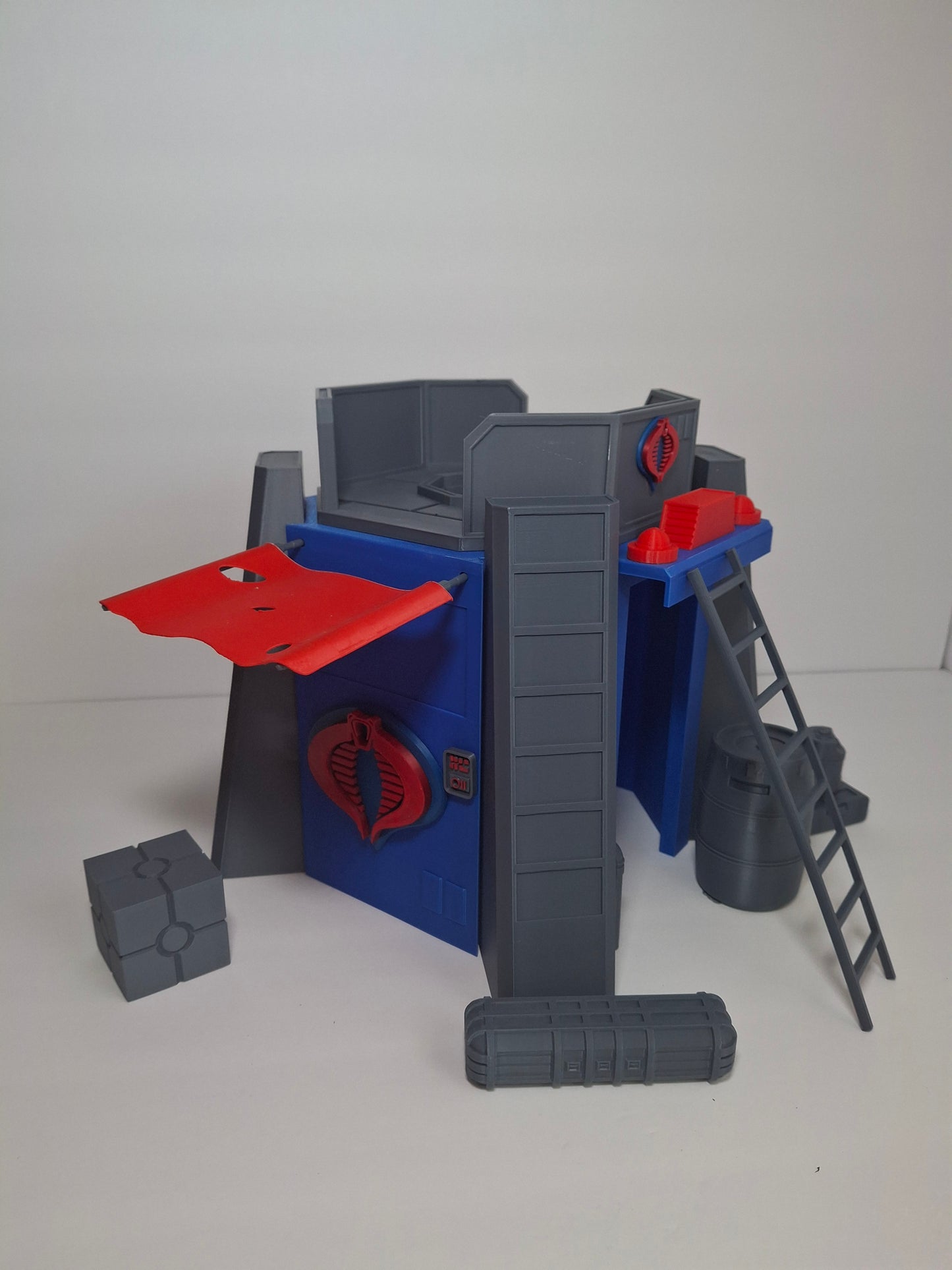 Military Outpost Cobra 1/12 scale for action figure photography GI Joe Classified Cosmic Legions Valaverse Star Wars Monster Force Marvel Legends Mezco Cobra Blue