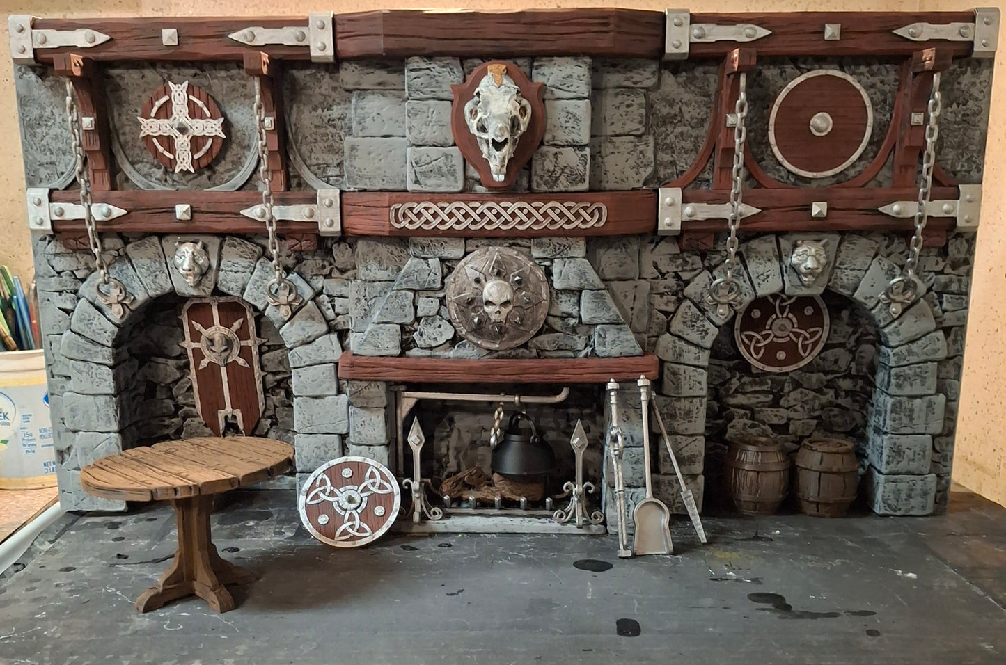 3D Printed Painted Tavern Diorama 1/12 1/10 scale for action figure photography Mythic Legions Marvel Legends Mezco Neca Medieval