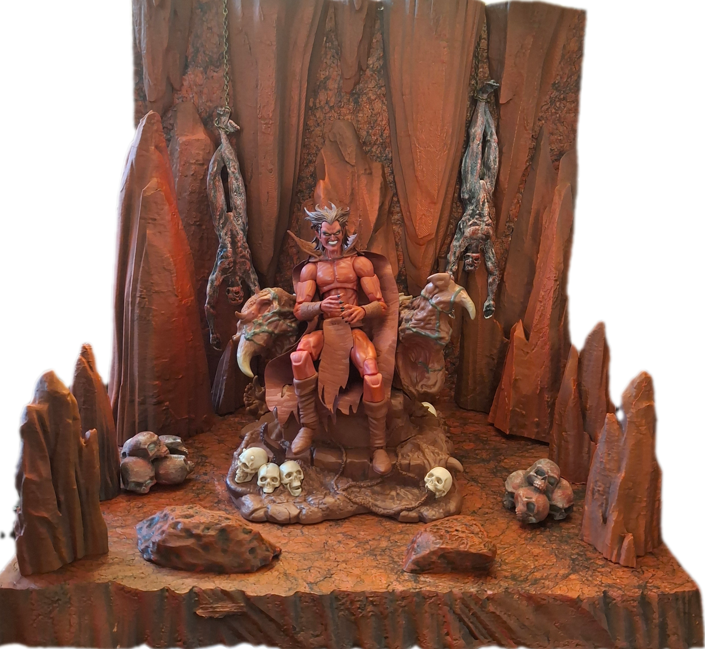 Action Figure Detolf Diorama "In Hell" Mephisto Fire Backdrop Mythic Legions Savage Crucible Neca Valaverse GI Joe Marvel Legends Cosmic Legions
