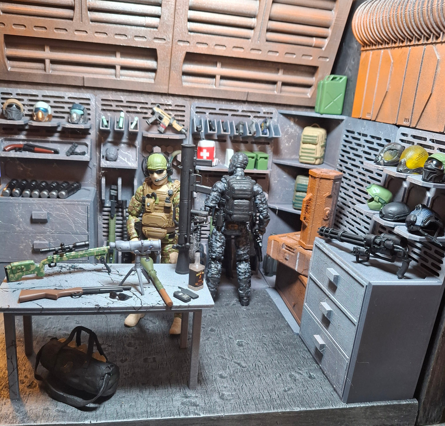 Full Weapon Storage Room Diorama 1/12 scale for action figure photography GI Joe Classified Cosmic Legions Valaverse Star Wars Monster Force Marvel Legends Mezco 14x11x13