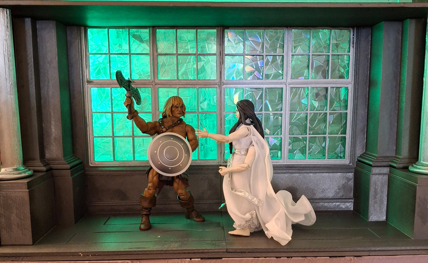 3D Printed painted Castle Hallway with Window diorama 1/12 scale for action figure photography Marvel Legends TMNT Mezco Neca