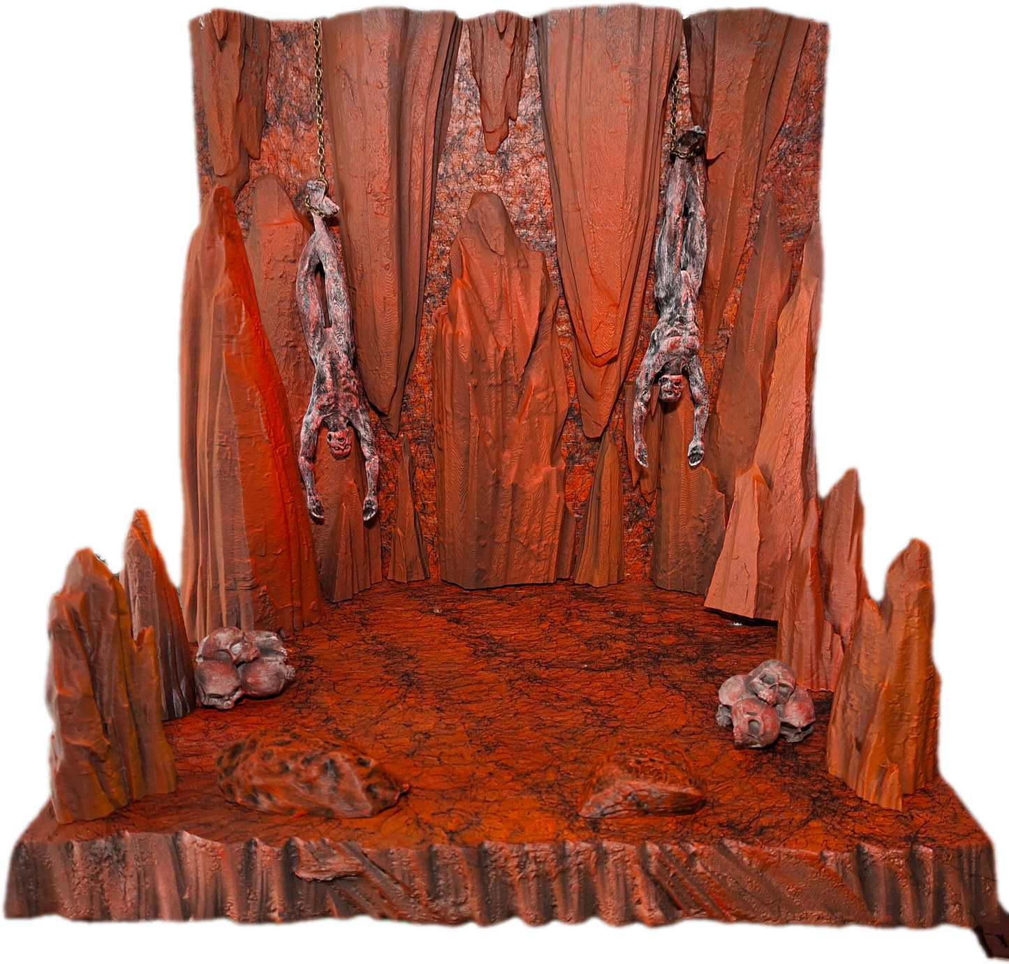 Action Figure Detolf Diorama "In Hell" Mephisto Fire Backdrop Mythic Legions Savage Crucible Neca Valaverse GI Joe Marvel Legends Cosmic Legions