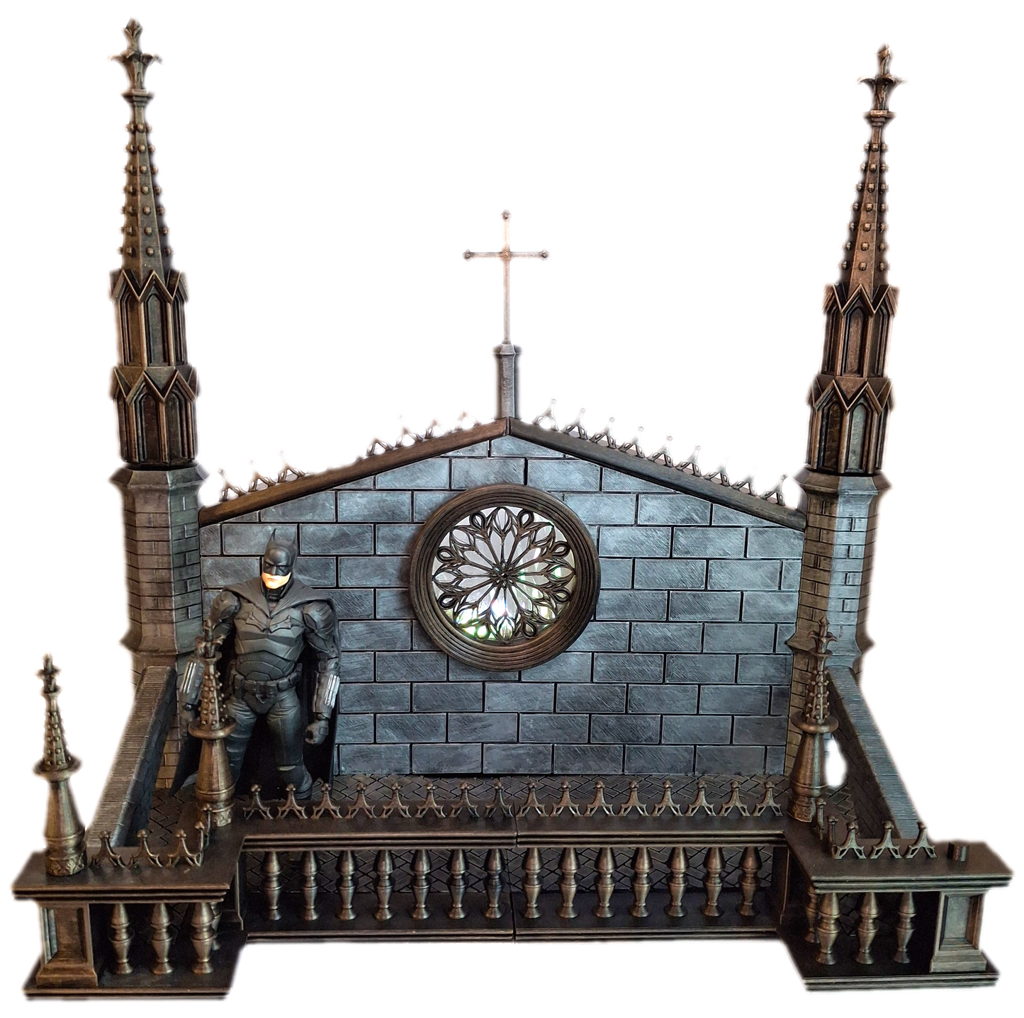 Huge Action Figure Gothic Rooftop Diorama Backdrop Mythic Legions Valaverse GI Joe Classified Star Wars Black Series Motu Innovation Model