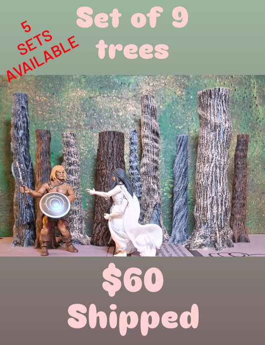 Custom Tree set of 9 Mythic Legions Marvel Legends Neca Mezco diorama accessory prop set custom