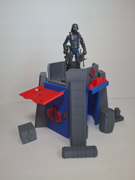 Military Outpost Cobra 1/12 scale for action figure photography GI Joe Classified Cosmic Legions Valaverse Star Wars Monster Force Marvel Legends Mezco Cobra Blue